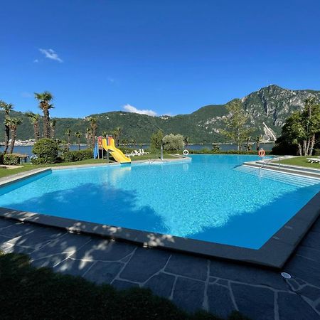 Luganersee, Pool, Strand, Parkplatz, Suite 204 비소네 외부 사진